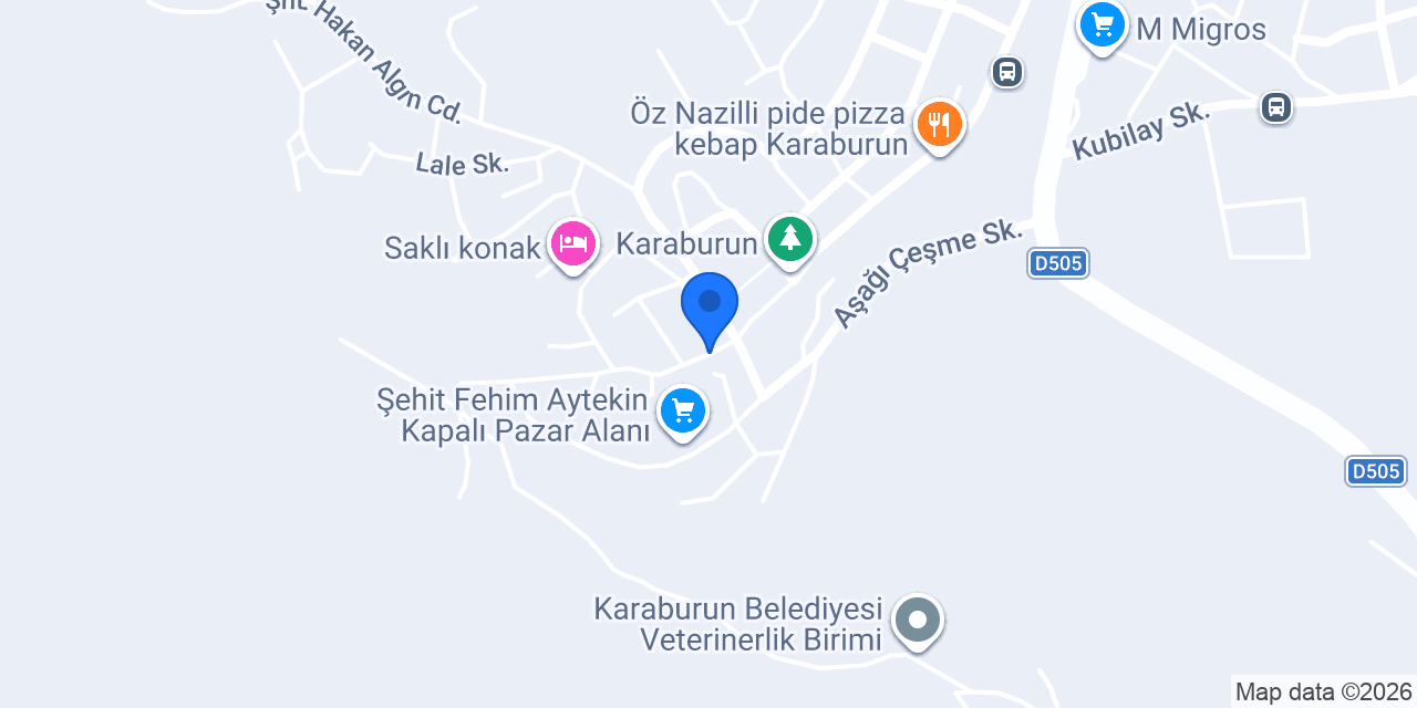İZSU Karaburun Şubesi konumu