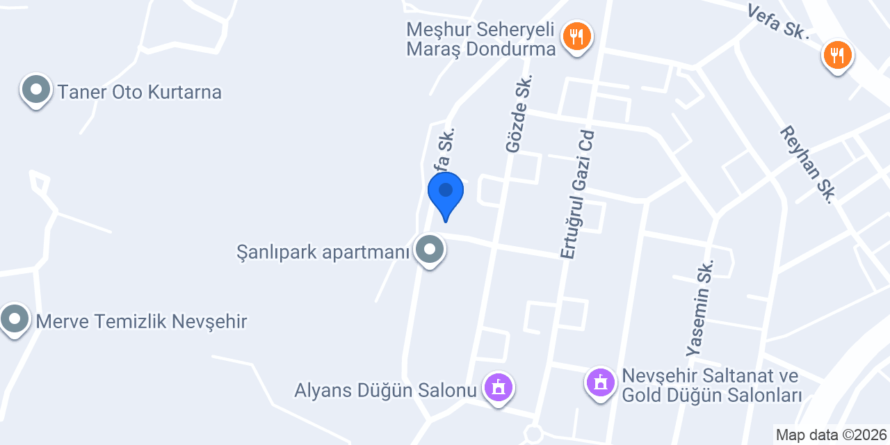 Nevşehir Plise Perde konumu