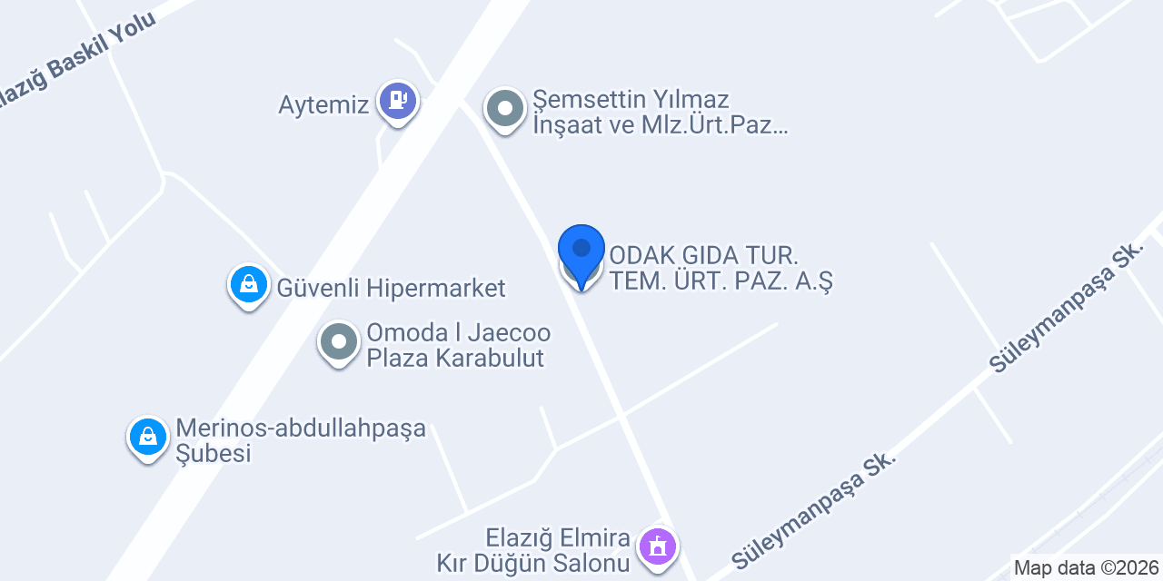 ODAK GIDA TUR. TEM. ÜRT. PAZ. A.Ş. konumu