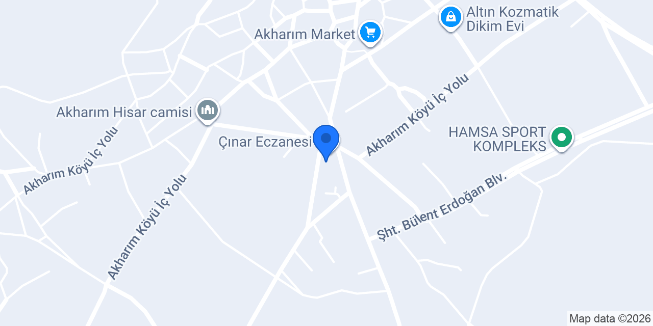 Akharım Belediye Başkanlığı konumu