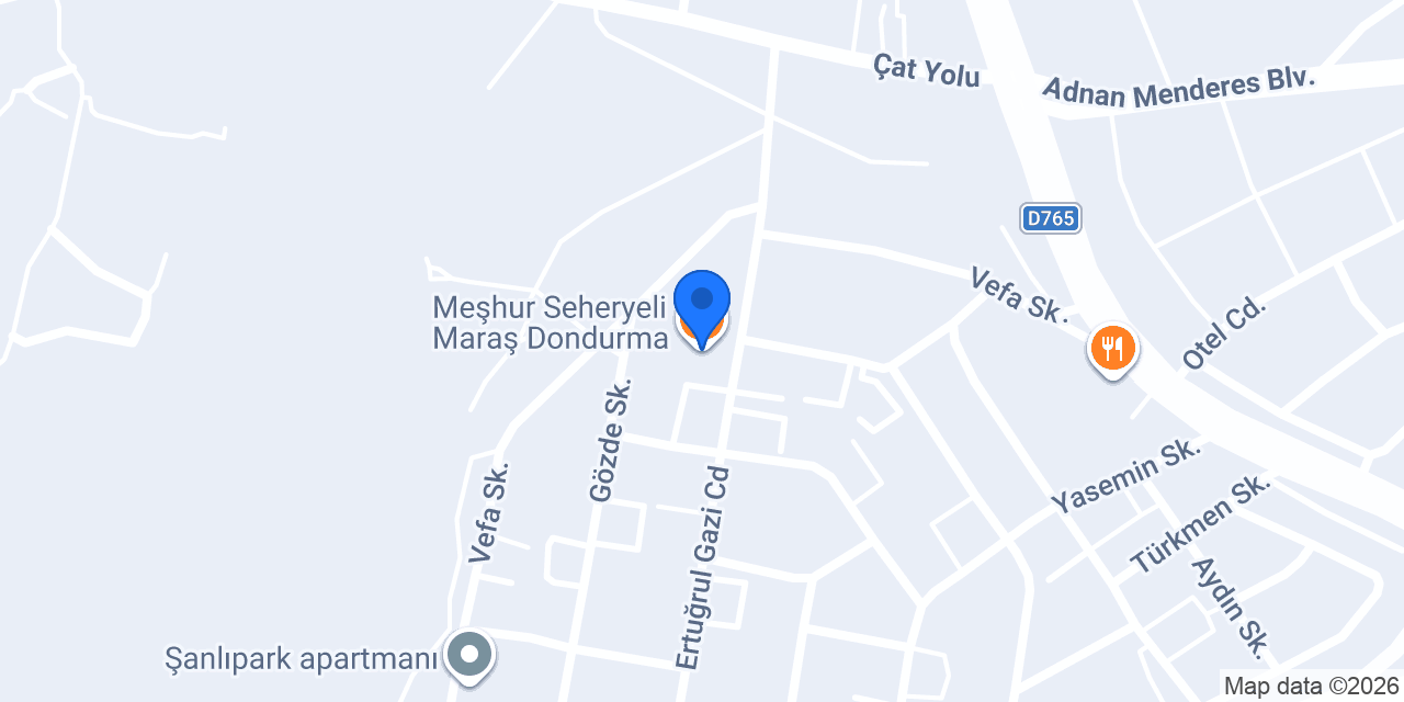 Meşhur Seheryeli Maraş Dondurma konumu