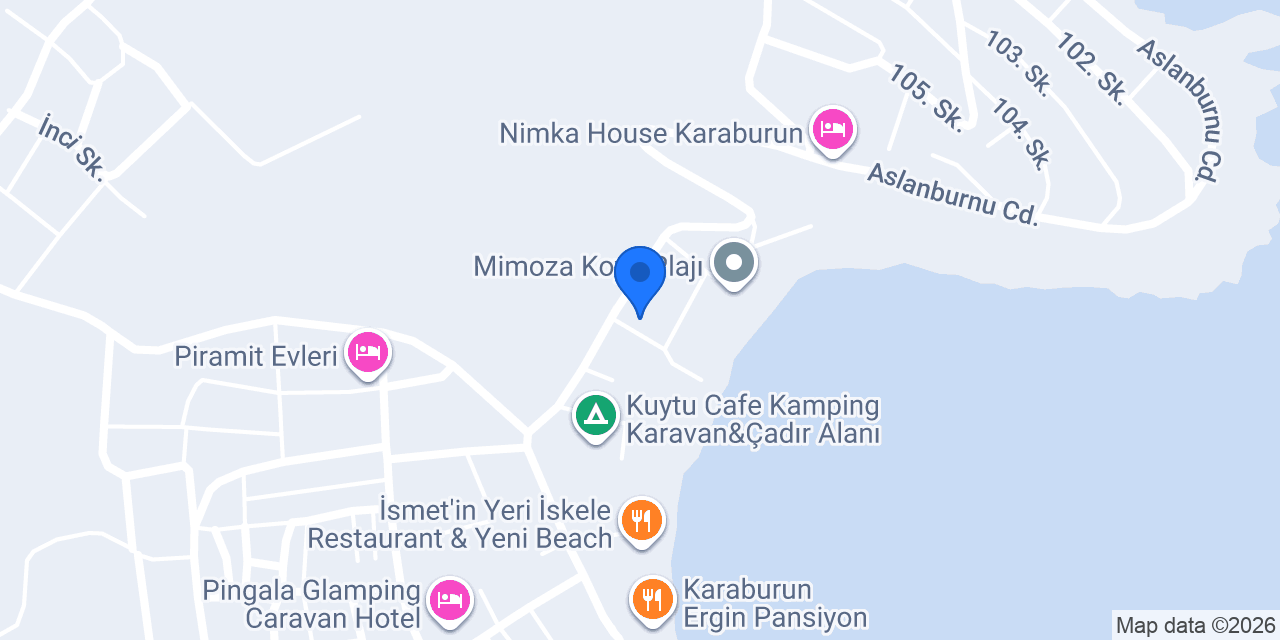 Palmiye Pansiyon Karaburun konumu