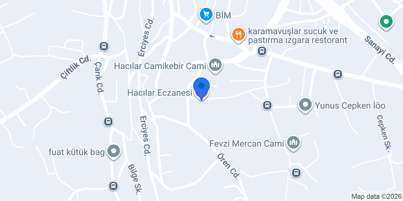 Hacılar Eczanesi konumu