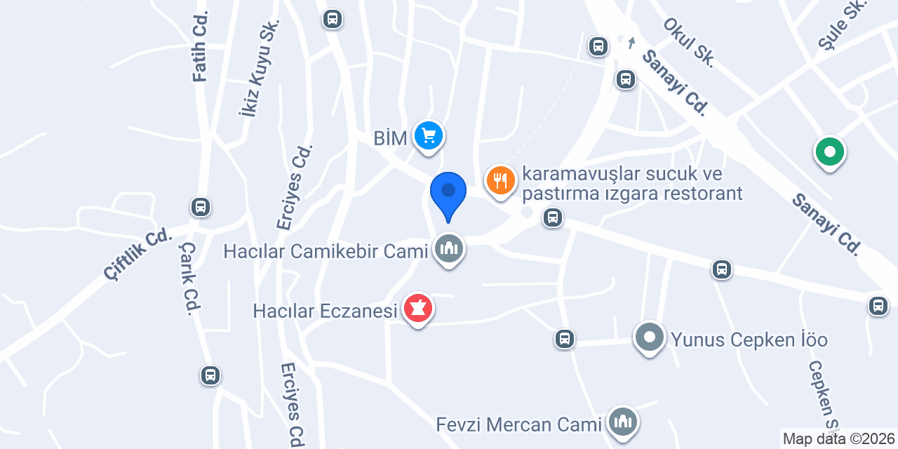 Hacılar Noter konumu