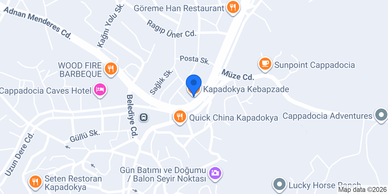 Kapadokya Kebapzade konumu