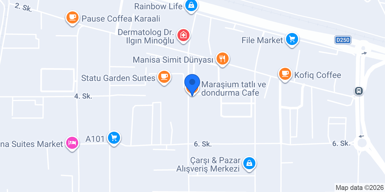 Maraşium tatlı ve dondurma Cafe konumu