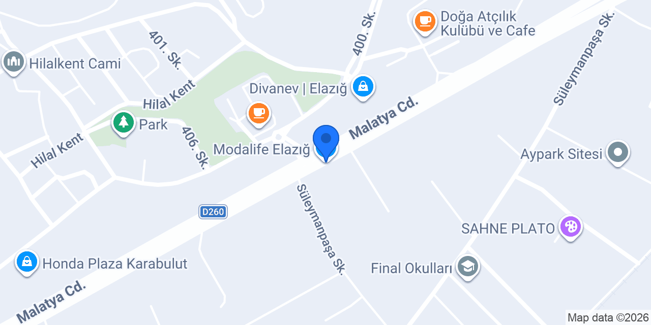 Modalife Elazığ konumu