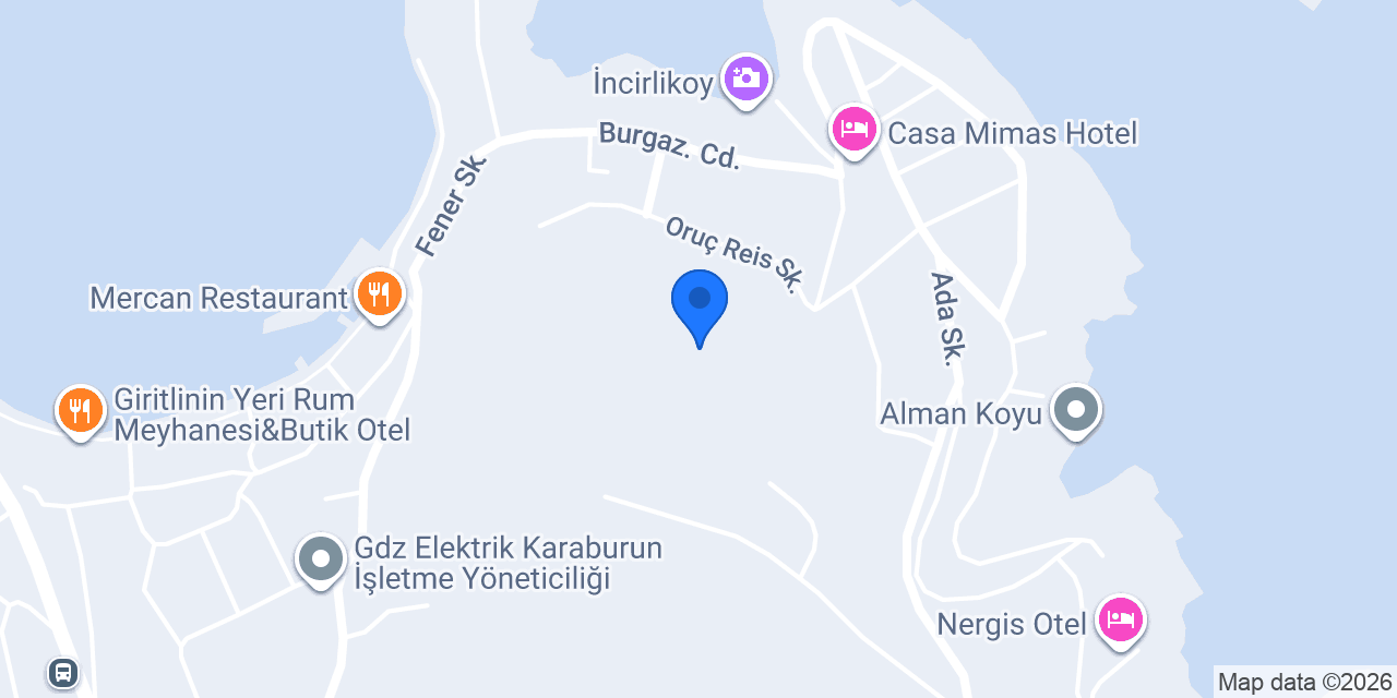 D&N pansiyon restaurant plaj kafe konumu