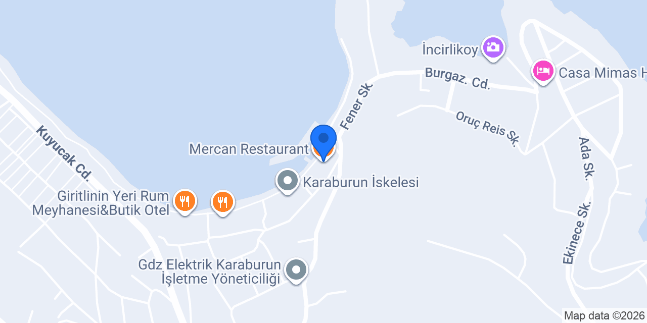 Mercan Restaurant konumu
