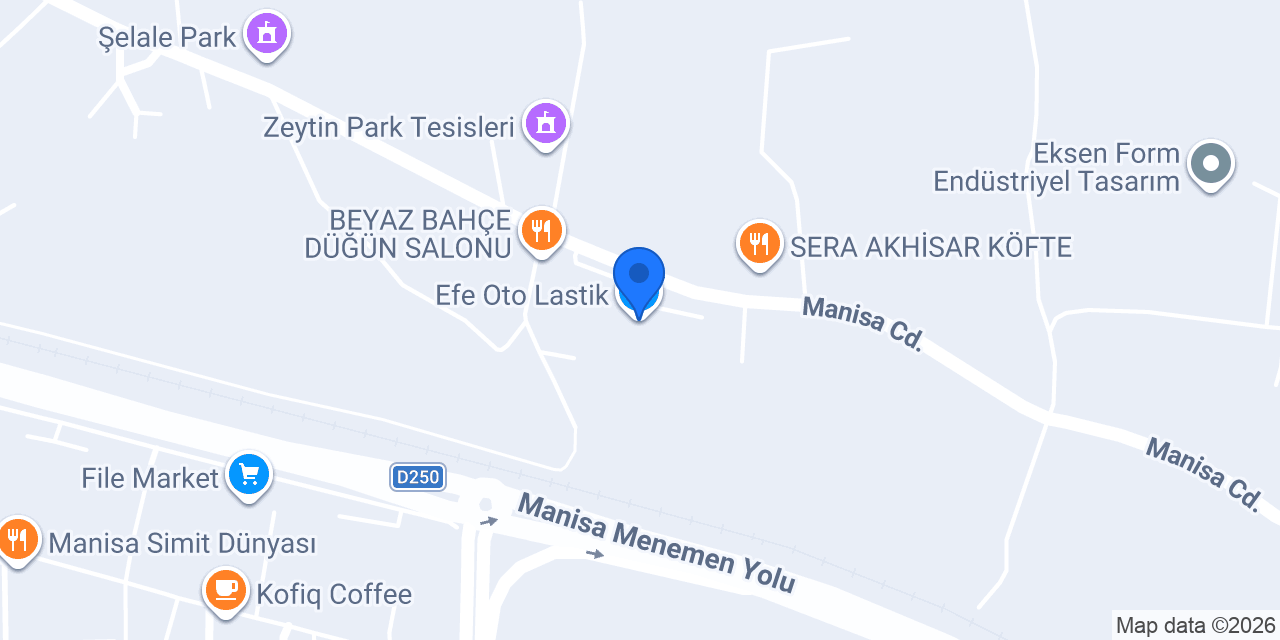 Efe Oto Lastik konumu