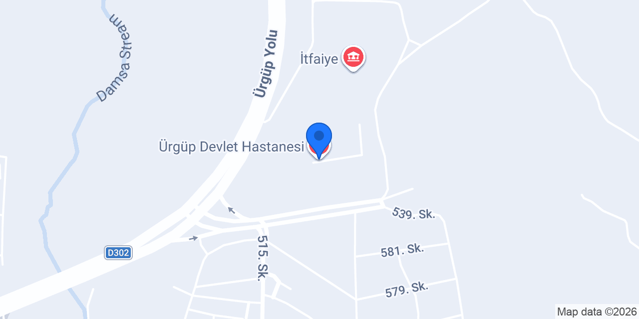 Ürgüp Devlet Hastanesi konumu