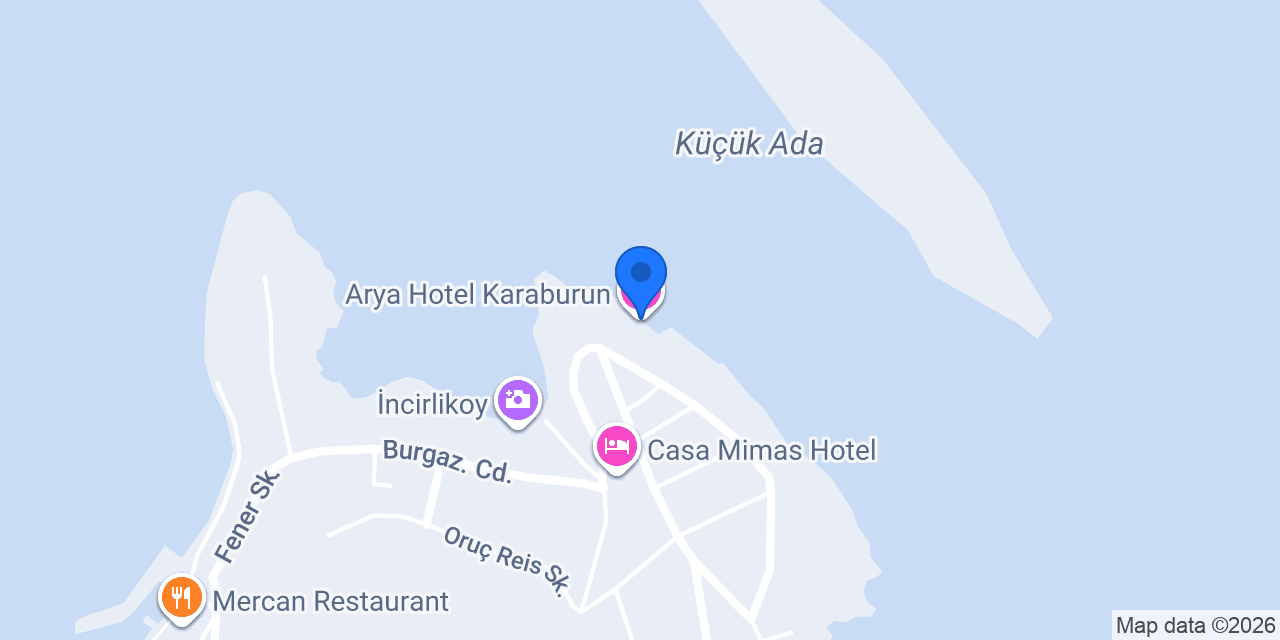 Arya Hotel Karaburun konumu