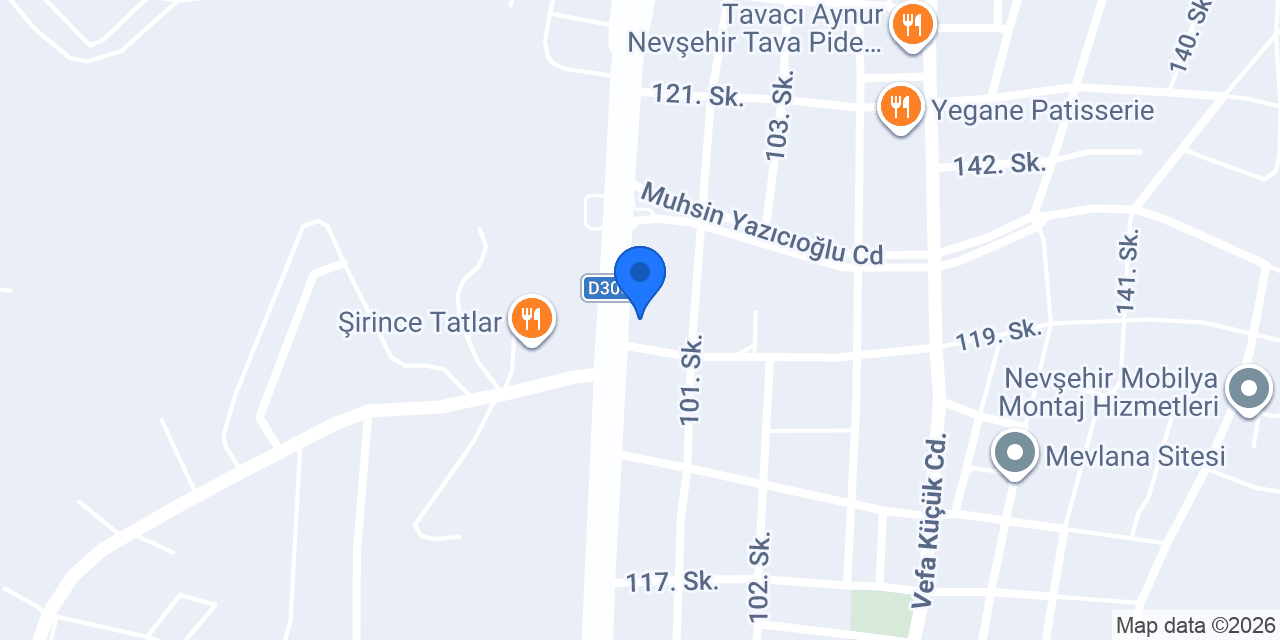 Derinoks Endüstriyel Mutfak Nevşehir konumu