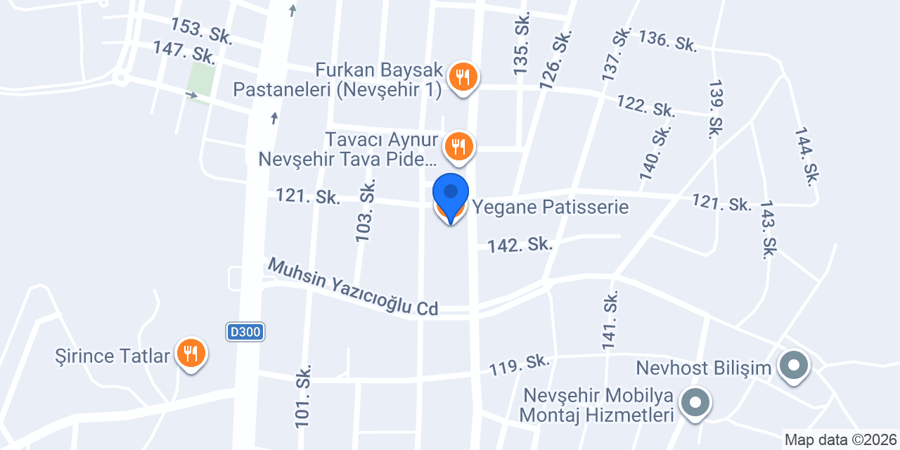 Yegane Patisserie konumu