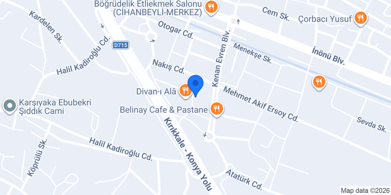 Keyf-i mekan Çay bahçesi ve restoruant konumu