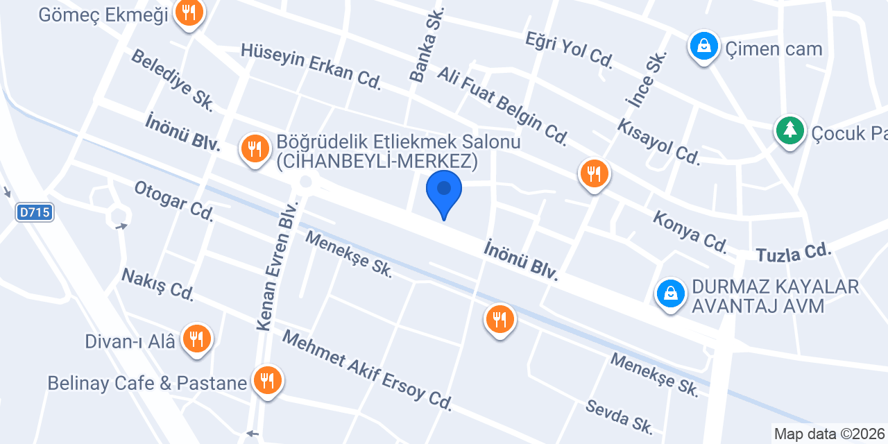 Medaş Cihanbeyli İşletmesi konumu