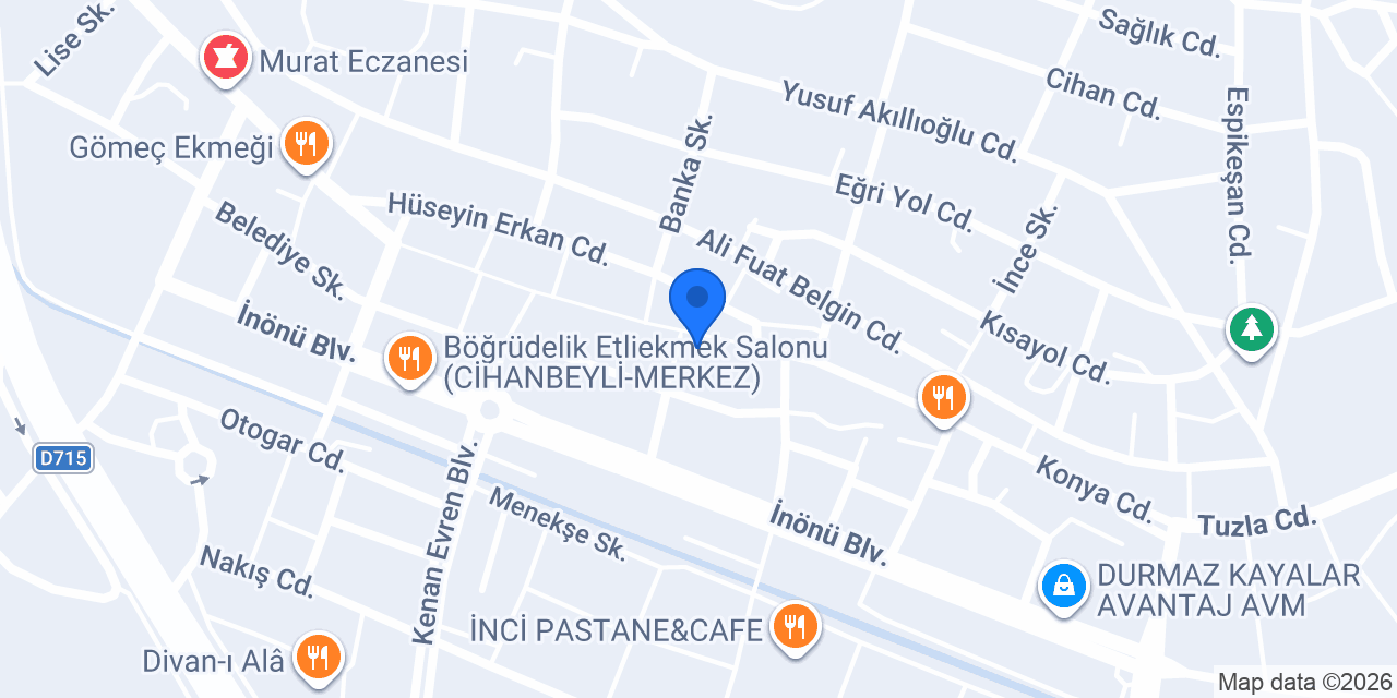 DenizBank Cihanbeyli Şubesi konumu