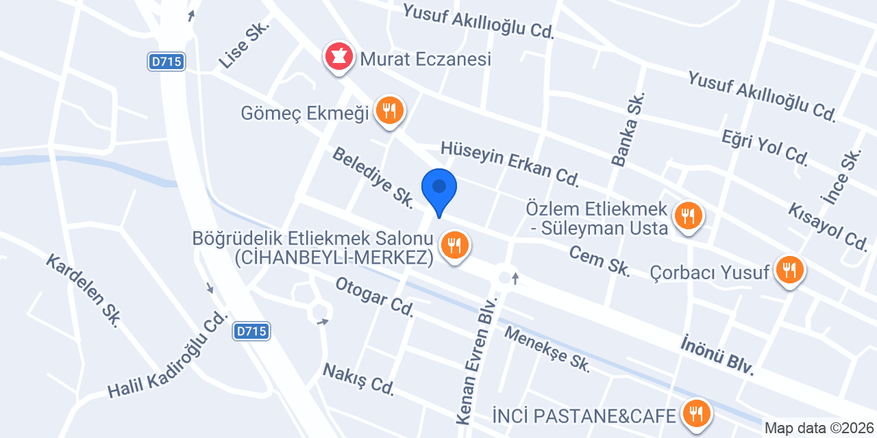 Cihanbeyli Demet Çiçekcilik & Petshop konumu