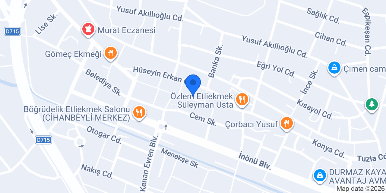Cihanbeyli Mersin tantuni konumu