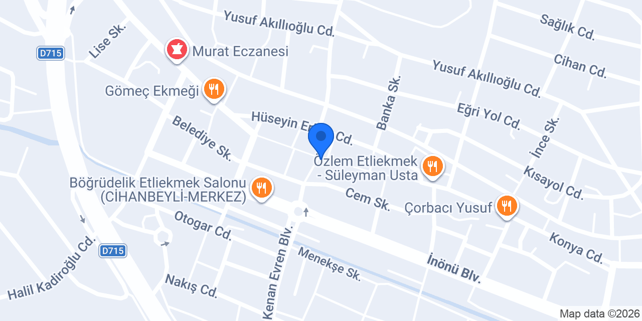 Cihanbeyli Bilgehane konumu