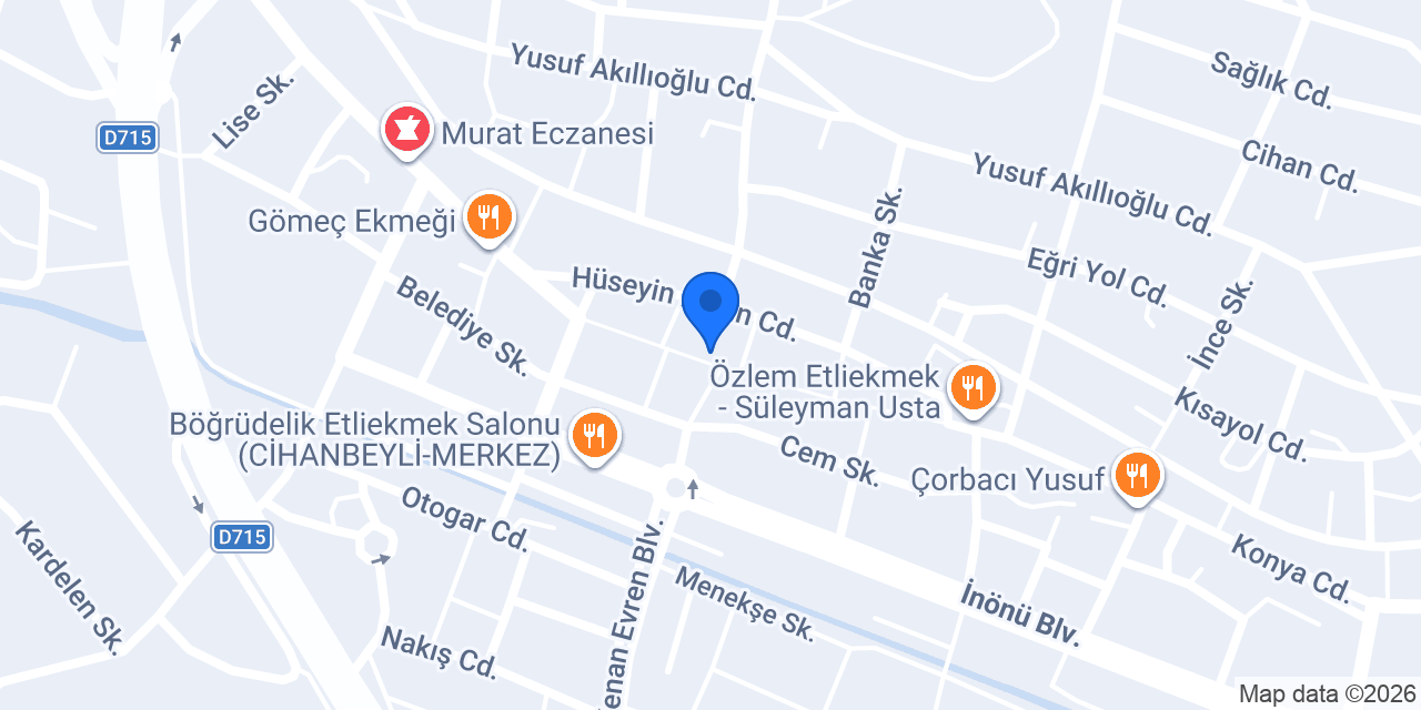 Thy-cihanbeyli Şubesi konumu