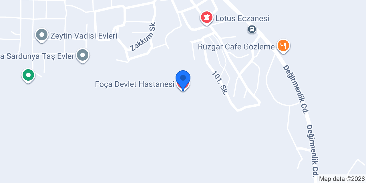 Foça Devlet Hastanesi konumu