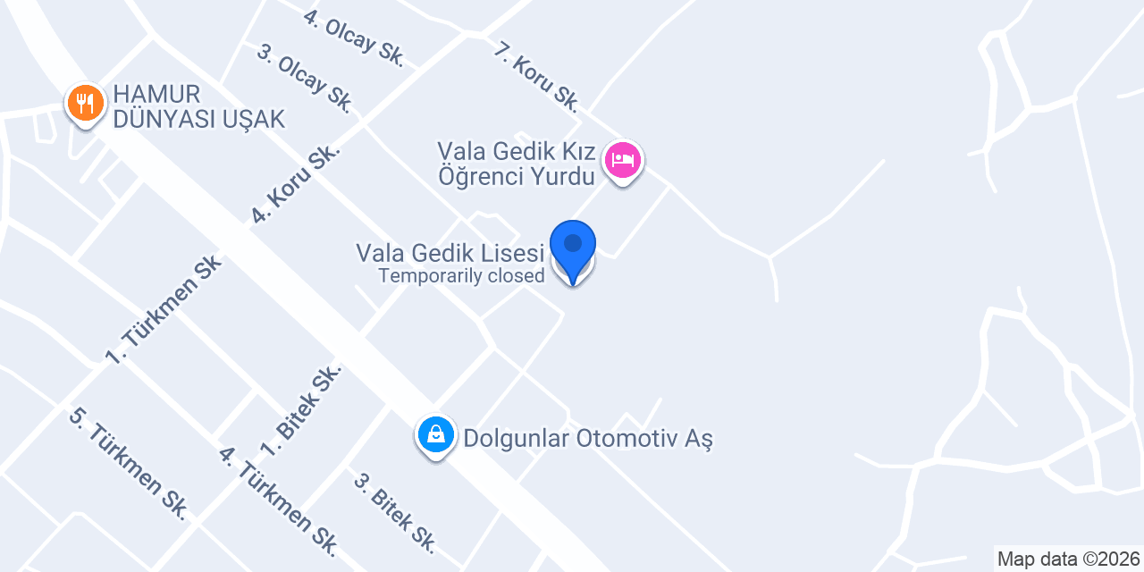 Vala Gedik Lisesi konumu
