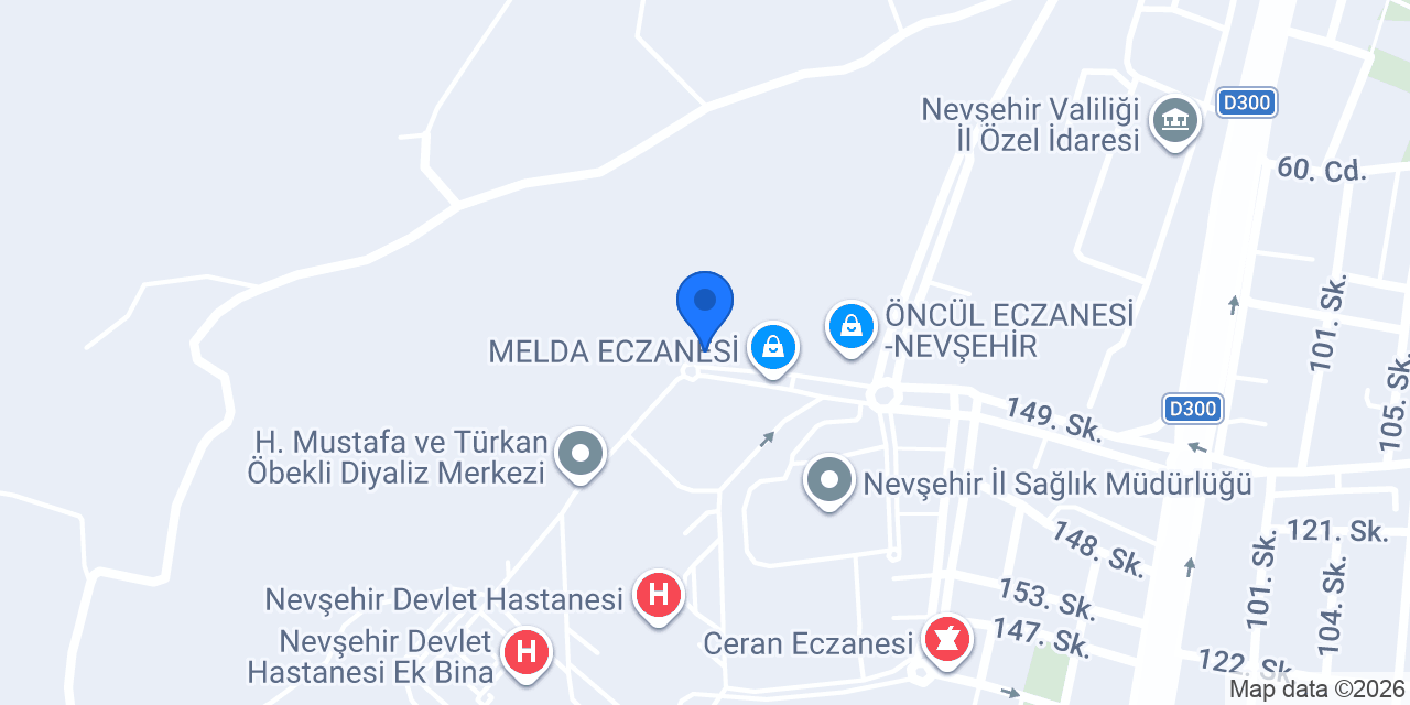 NEVŞEHİR HASTANE TAKSİ konumu