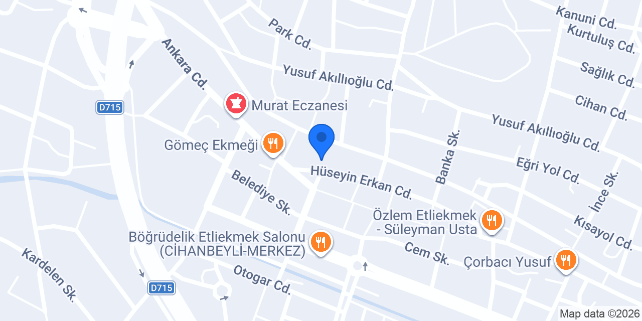 Cihanbeyli Sürücü Kursu konumu