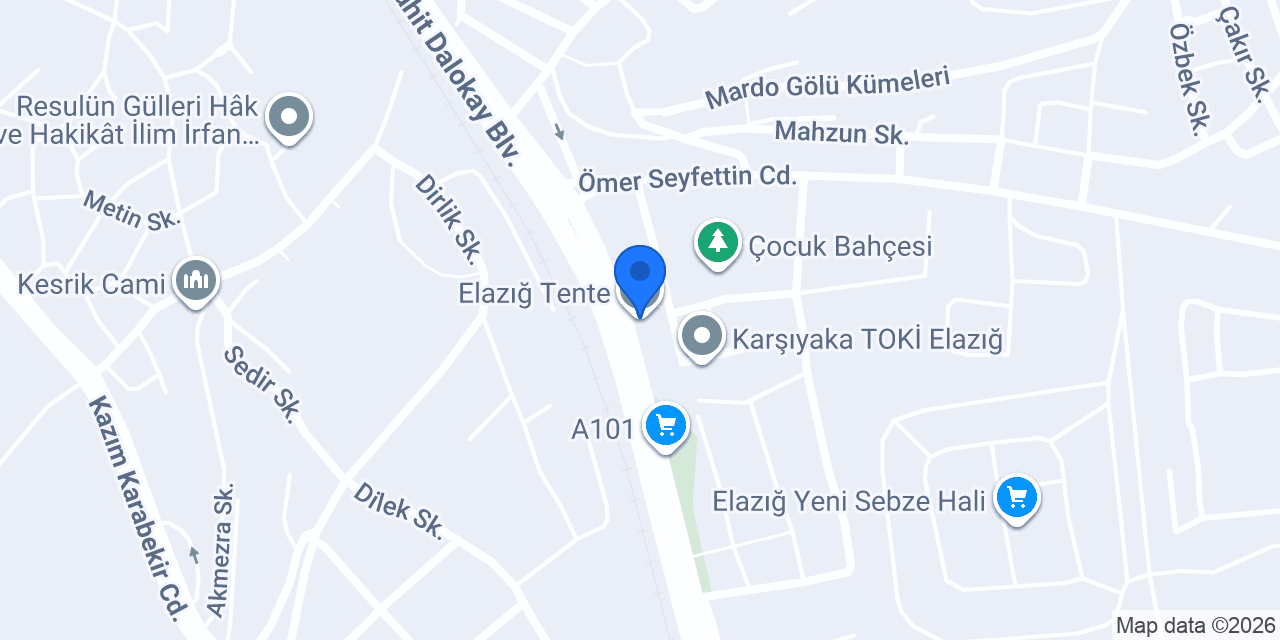 Elazığ Tente konumu