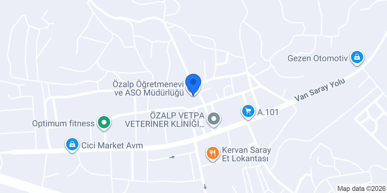 Özalp Öğretmenevi ve ASO Müdürlüğü konumu