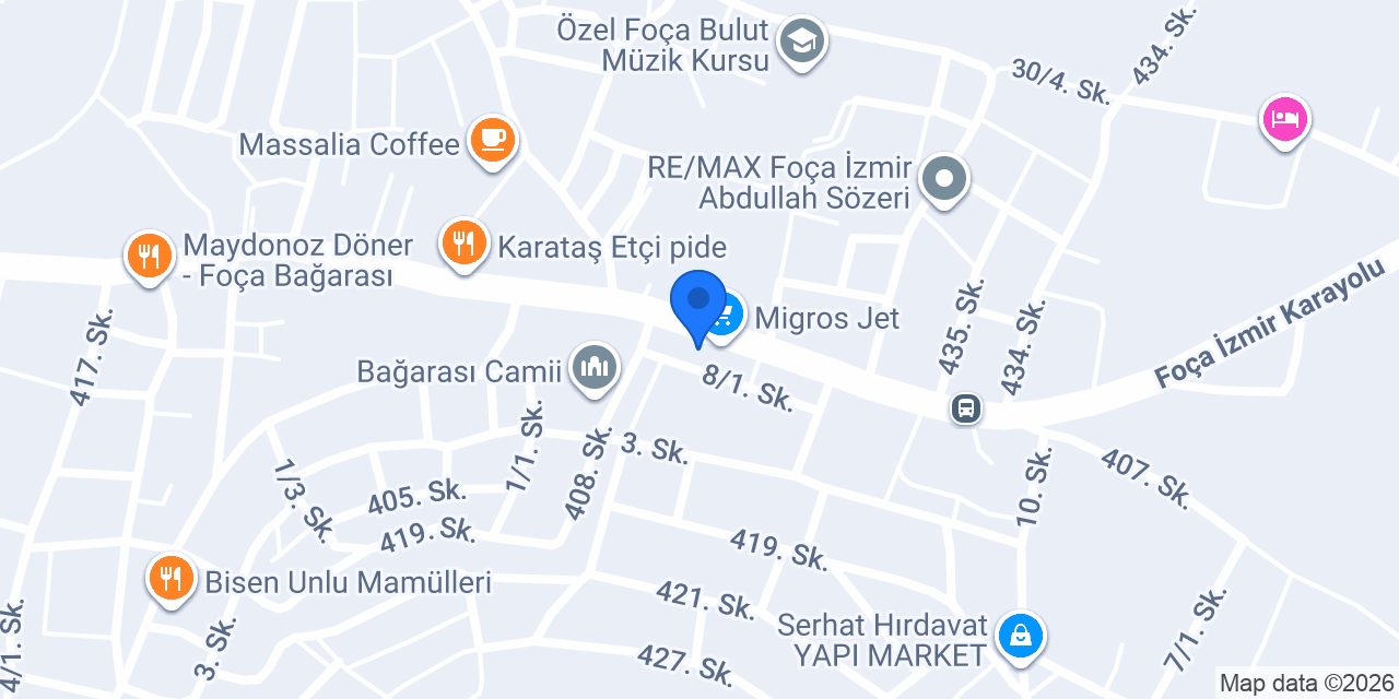 Foçam Sürücü Kursu konumu