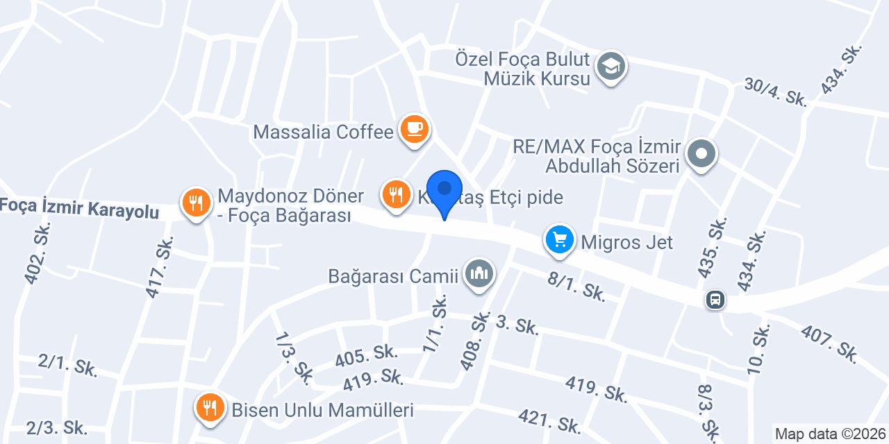 Pasaport Pizza Foça Bağarası konumu