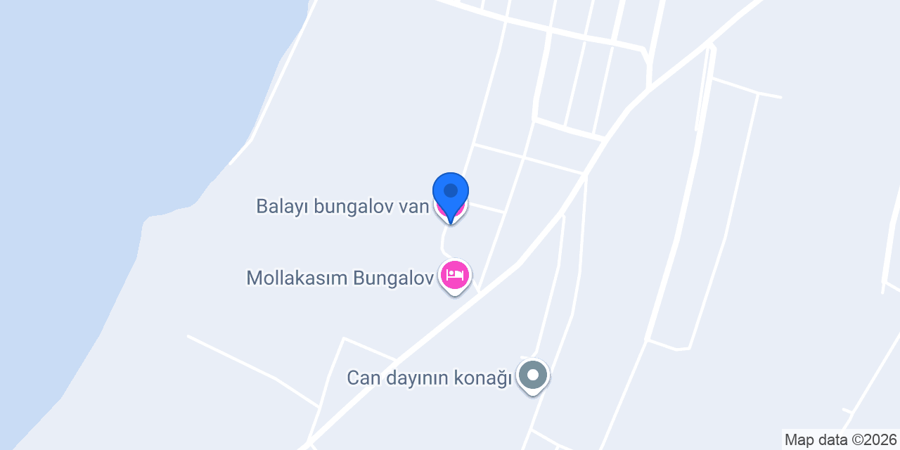 Balayı bungalov van konumu
