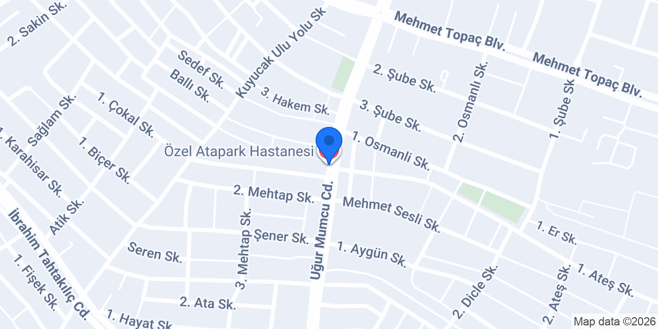 Özel Atapark Hastanesi konumu