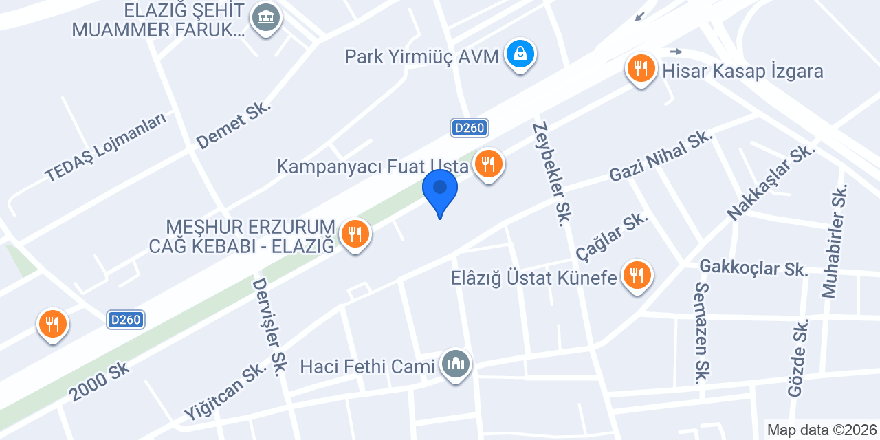 Bahçeşehir Okulları Elazığ konumu