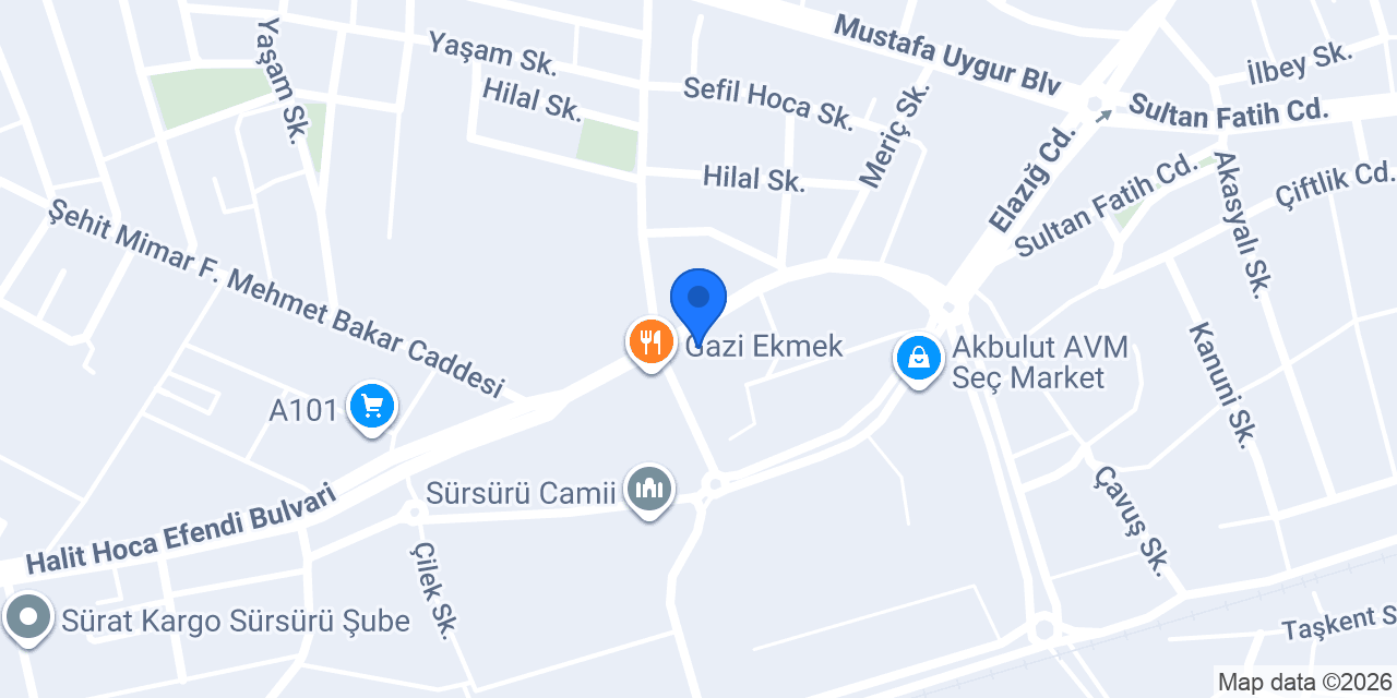 Öz gazi unlu mamuller konumu
