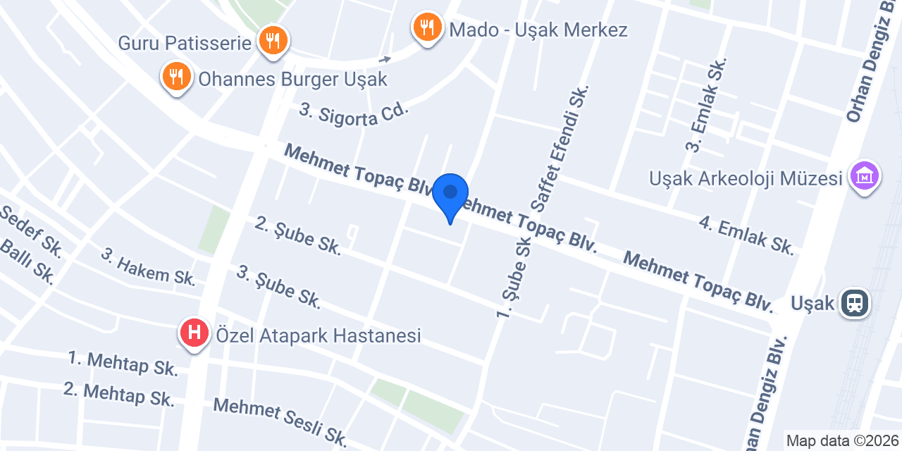 Uşak Atapark Veteriner Kliniği konumu
