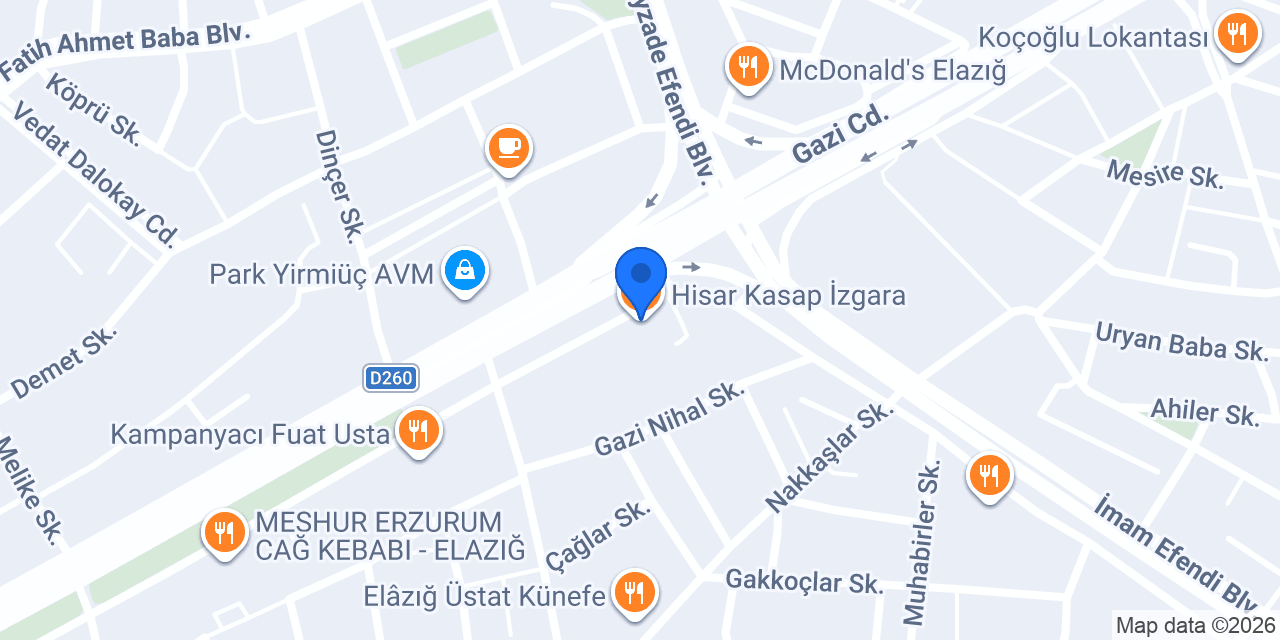 Hisar Kasap İzgara konumu