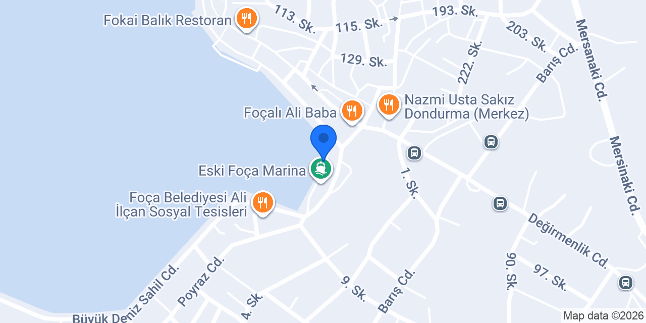 Çakıl Foça Tekne Turu konumu