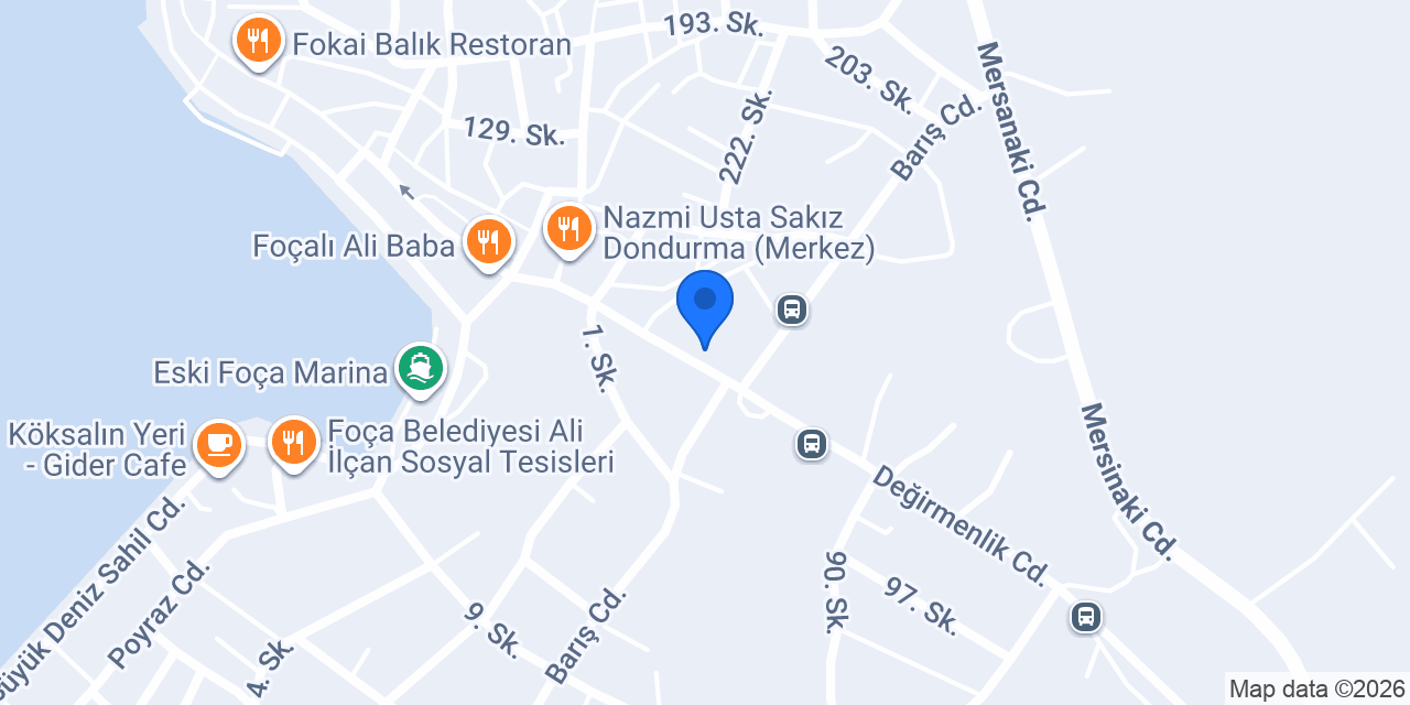 Kütük Cafe Foça konumu