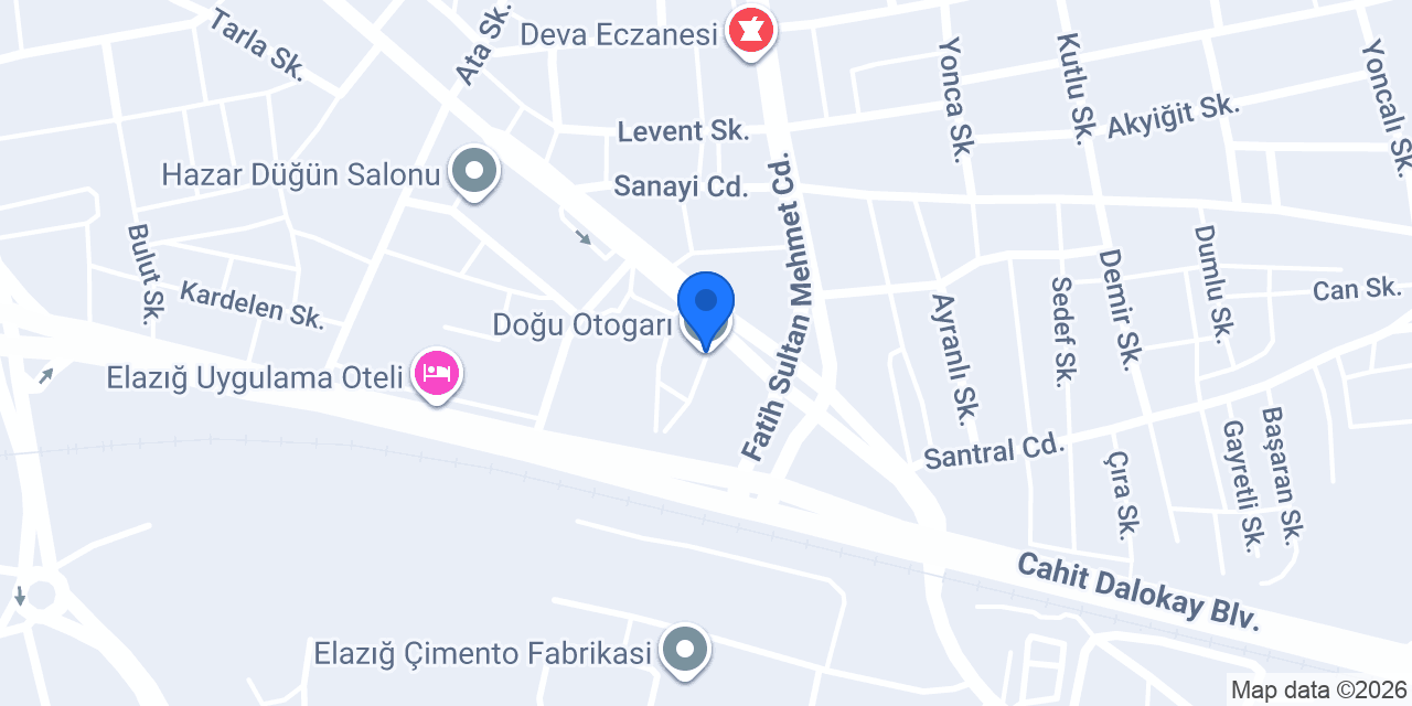 Doğu Otogarı konumu