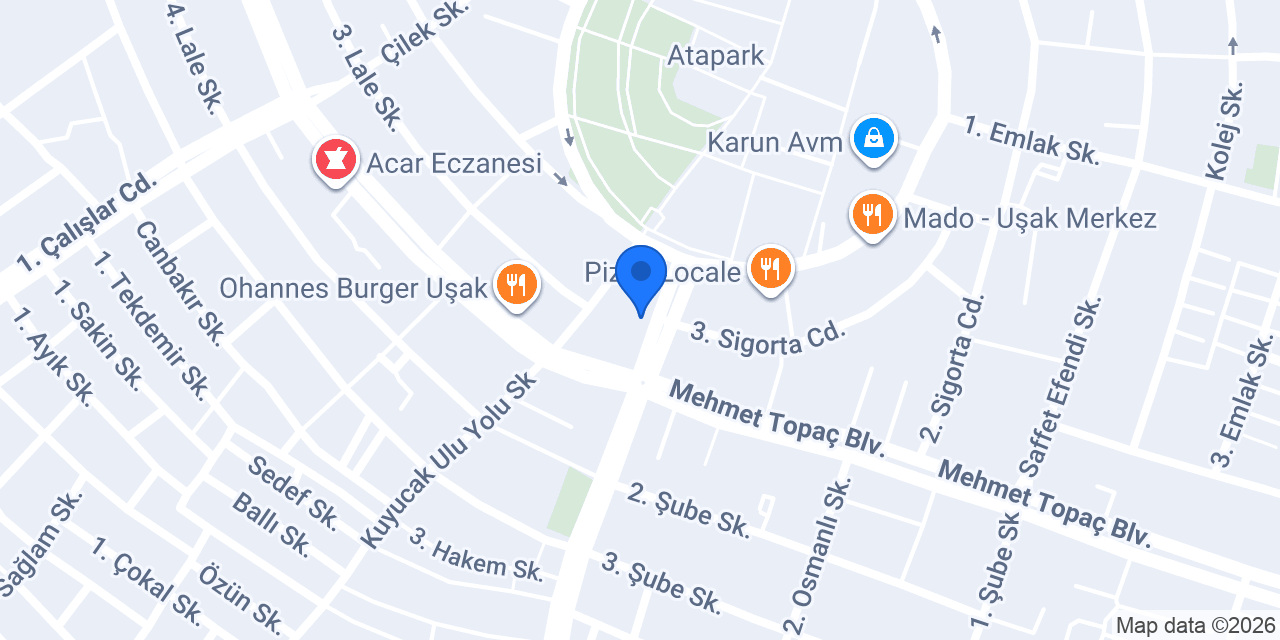 Pasaport Pizza Uşak konumu