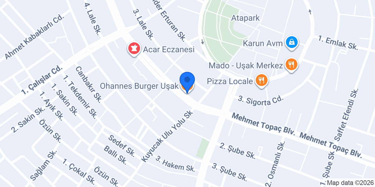 Ohannes Burger Uşak konumu