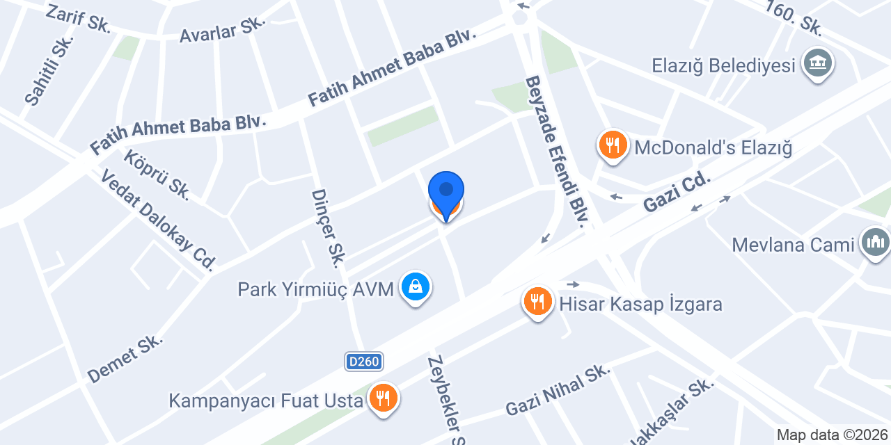 Ottoman Elazığ konumu
