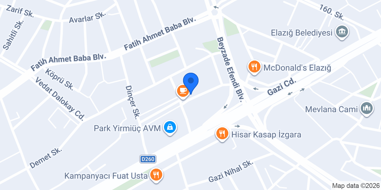GÜRKAN BURGER ELAZIĞ konumu