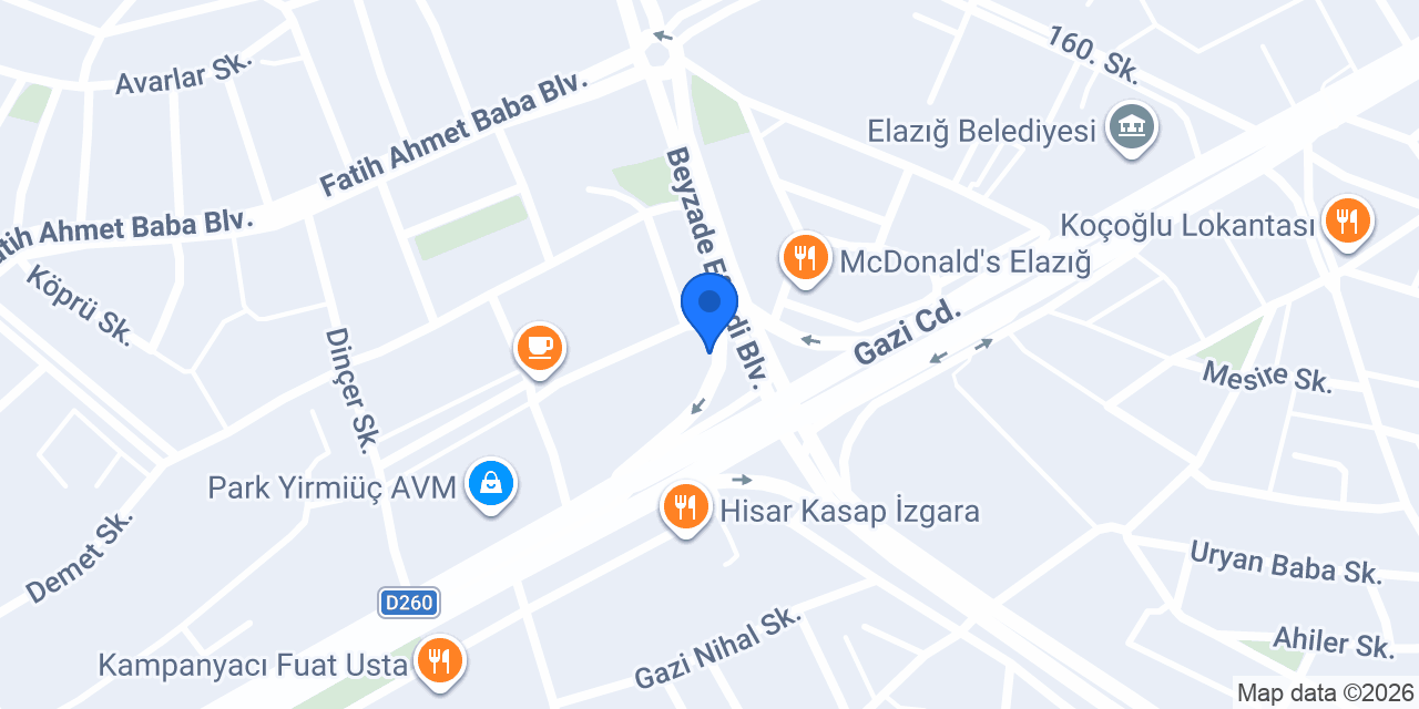 MADO Elazığ Merkez konumu