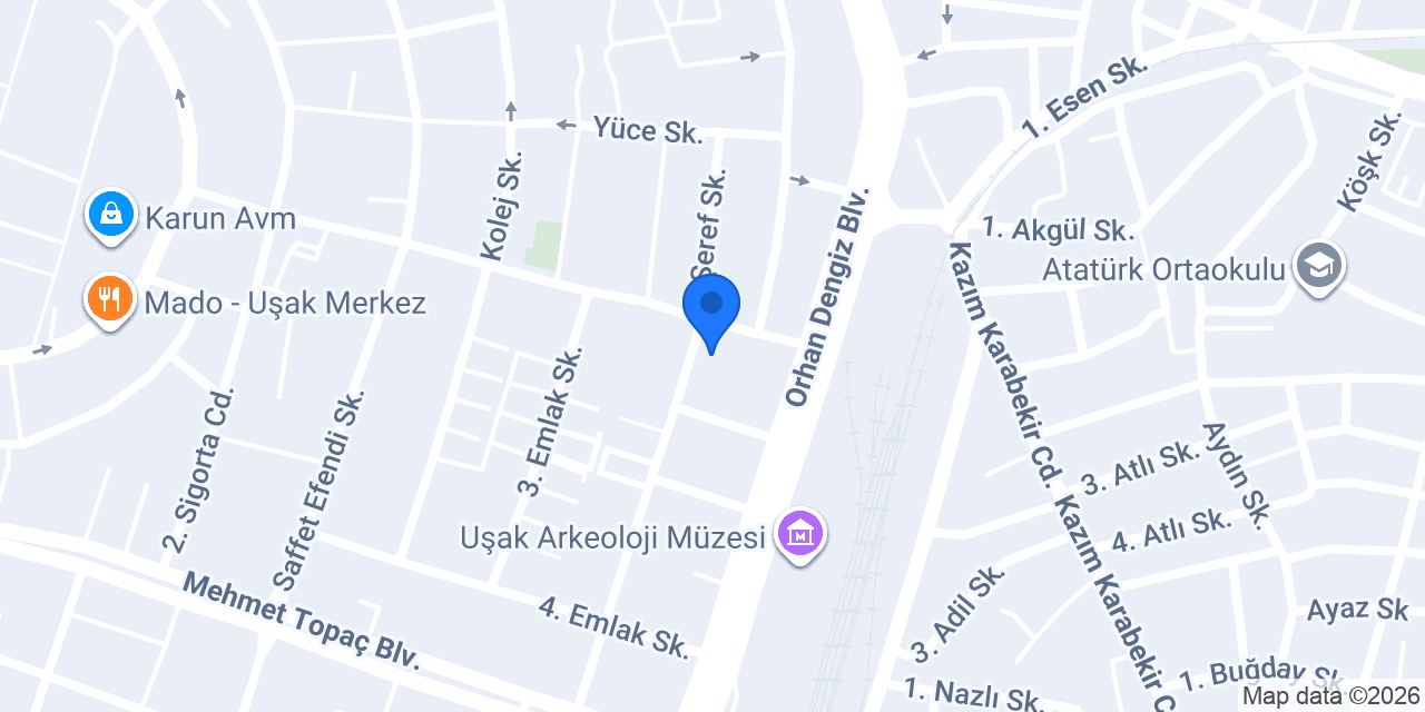 Uşak Ticaret İl Müdürlüğü konumu