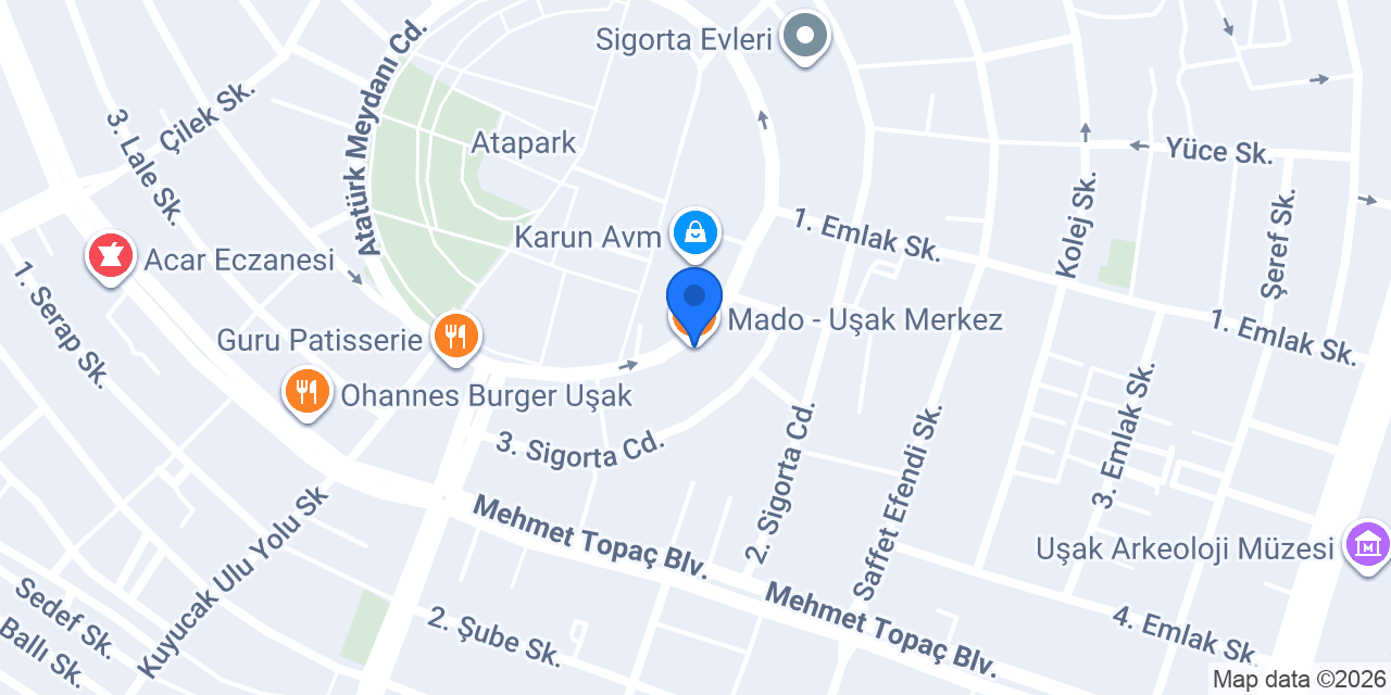 Mado - Uşak Merkez konumu