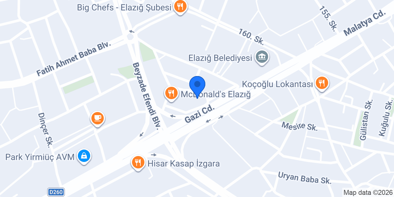 Domino's Pizza Elazığ konumu